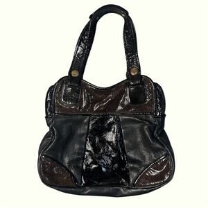 Gustto Black and Brown Genuine Leather Prato Bag